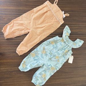 BABY GIRL ONESIE FLORAL STRIPE SET ROMPER CUTE FASHION PANTS FALL 6-9 MONTHS
